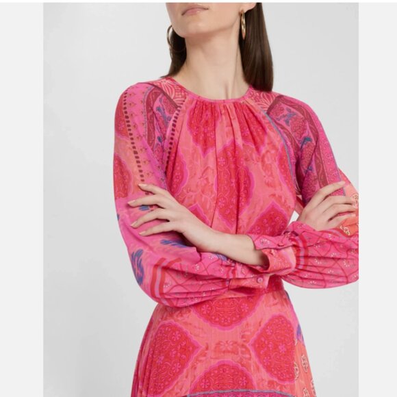 Teri Jon By Rickie Freeman Chiffon Floral Pleated Maxi Gown - Picture 4 of 14